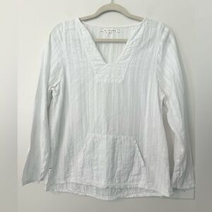 Xirena White Kangaroo Pocket Top XS